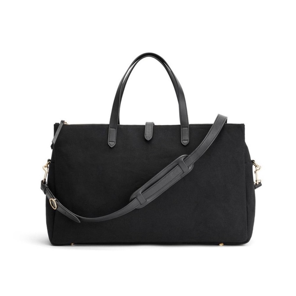 Cuyana Triple Zipper Weekender Bag, Black Canvas